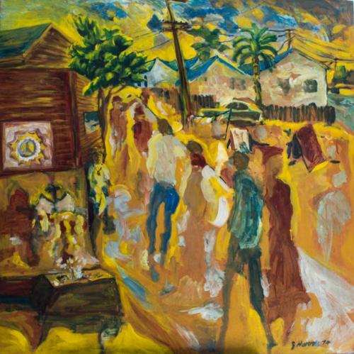 #28,, Venice, CA, Canal Festival, 1974, Lacquer 48x48